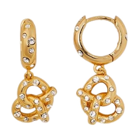 KATE SPADE • Dashing Beauty Pretzel Drop Huggies Earrings